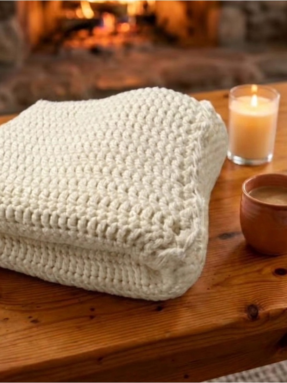Cozy Chunky Cross Double Crochet Blanket